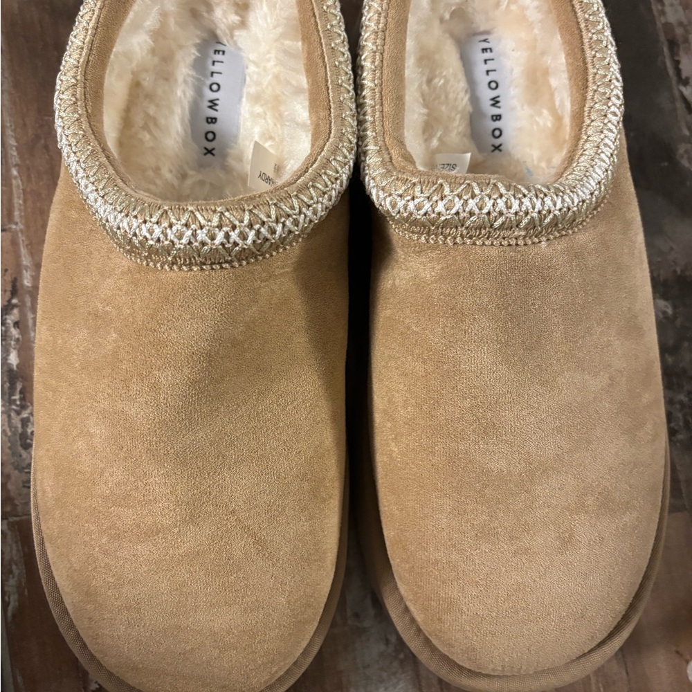 Yellow Box Cozy Tan Slippers for Women